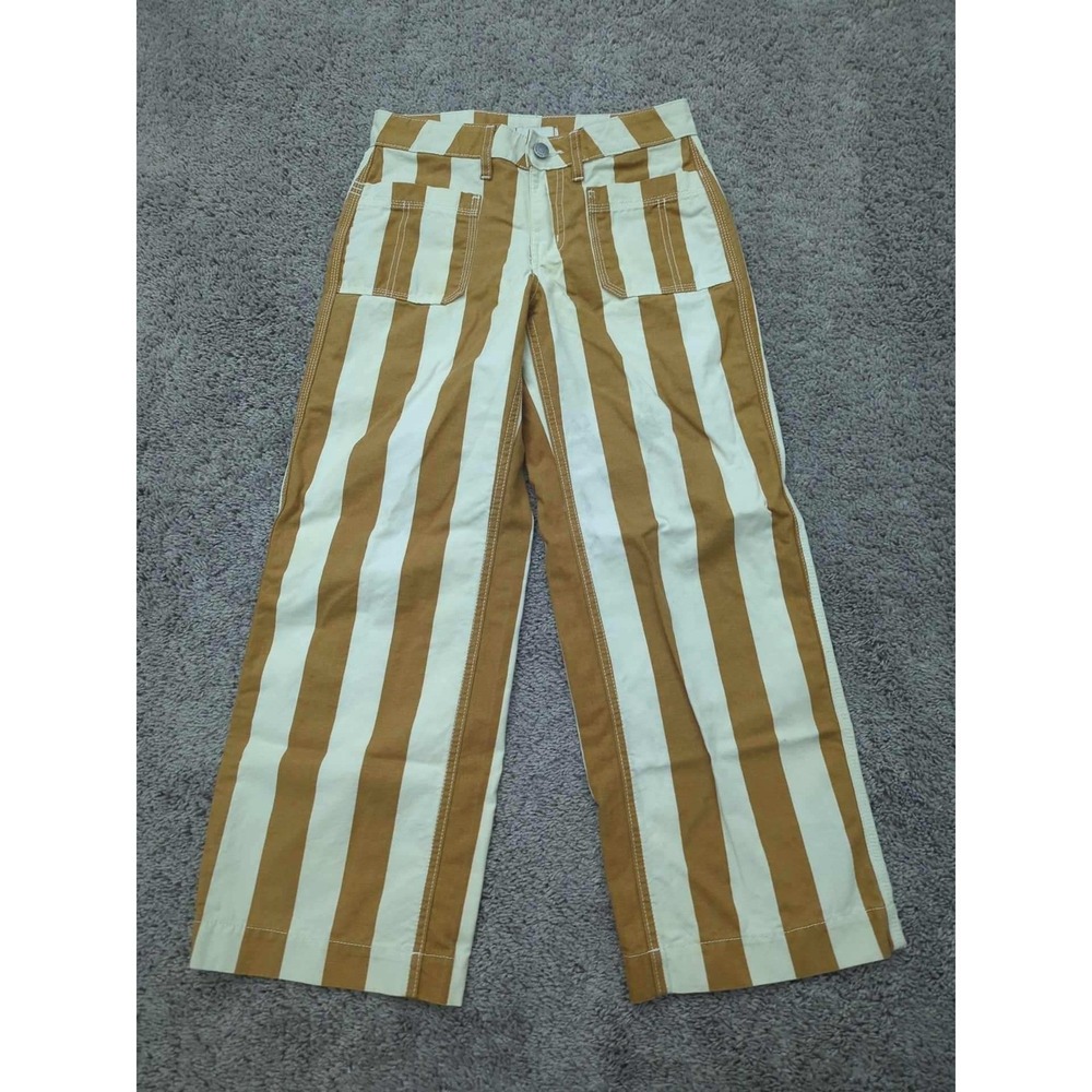 BDG Urban Outfitters Striped Crop Pants Womens 24 High Waist 100% Cotton